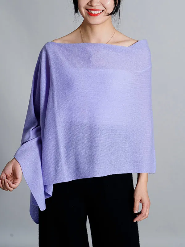 100% Cashmere Solid Color Cape Shawl&Cloak