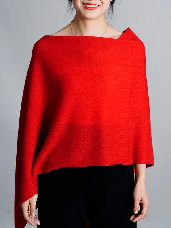100% Cashmere Solid Color Cape Shawl&Cloak