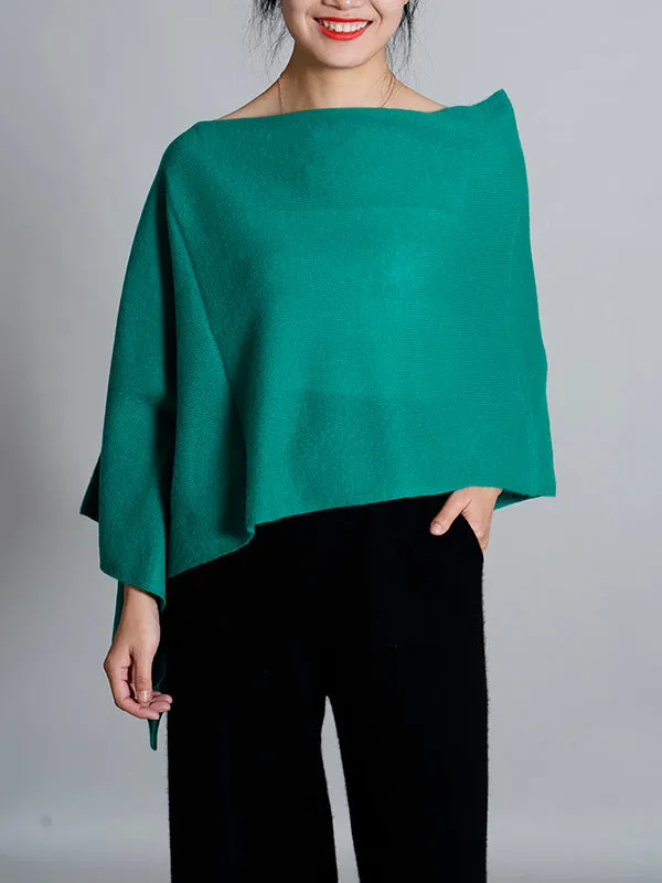 100% Cashmere Solid Color Cape Shawl&Cloak