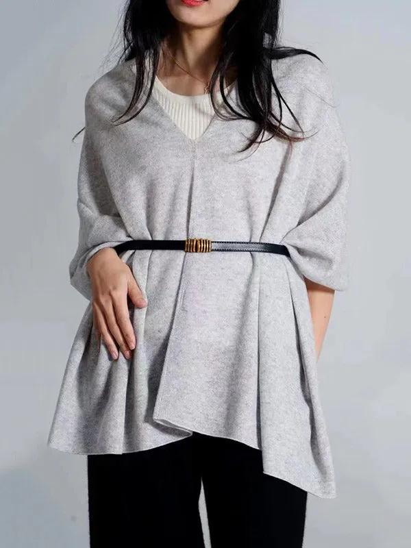 100% Cashmere Solid Color Cape Shawl&Cloak