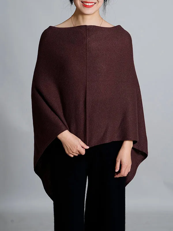 100% Cashmere Solid Color Cape Shawl&Cloak