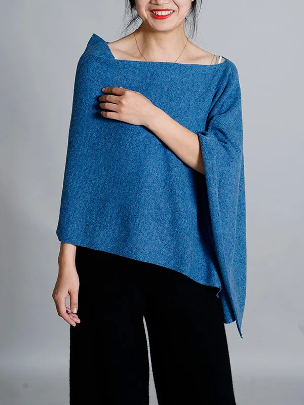 100% Cashmere Solid Color Cape Shawl&Cloak