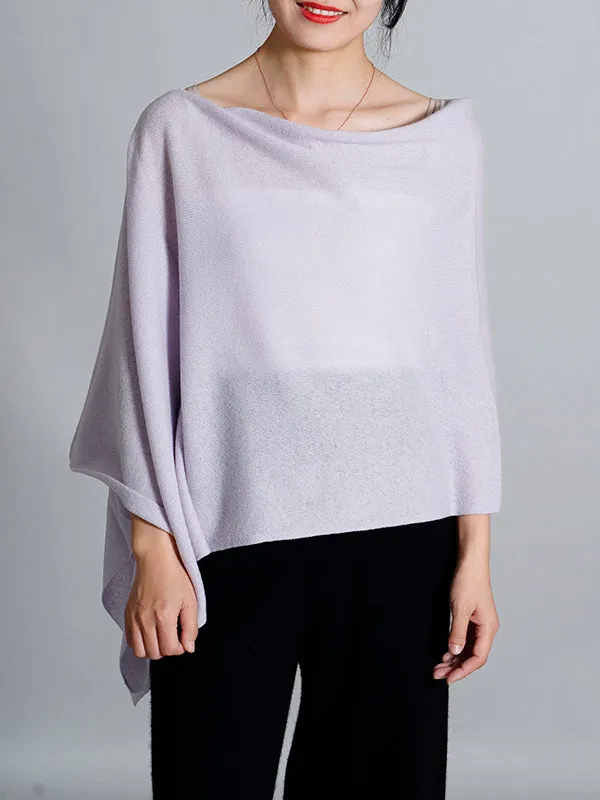 100% Cashmere Solid Color Cape Shawl&Cloak