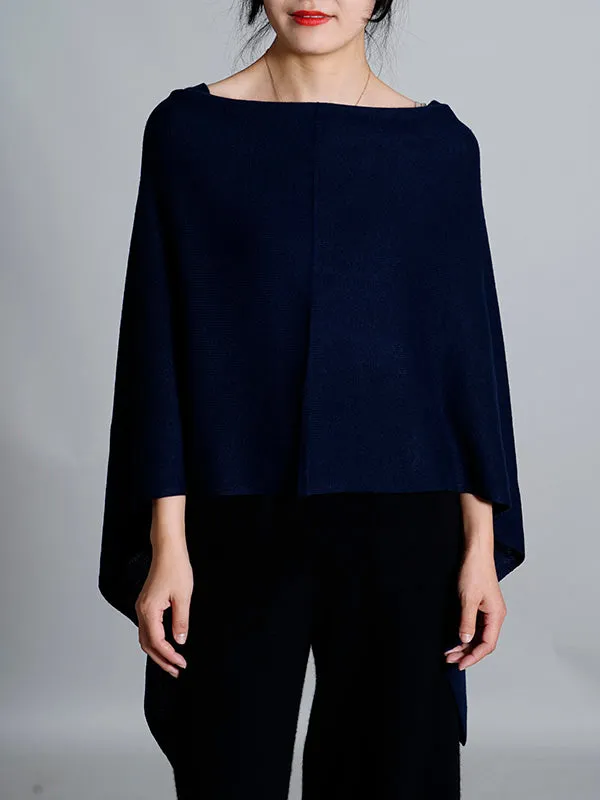 100% Cashmere Solid Color Cape Shawl&Cloak