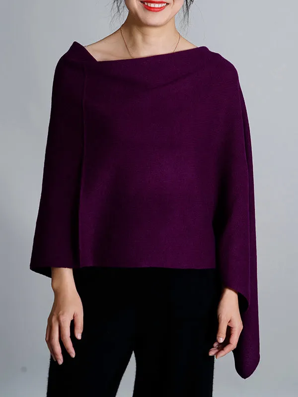 100% Cashmere Solid Color Cape Shawl&Cloak