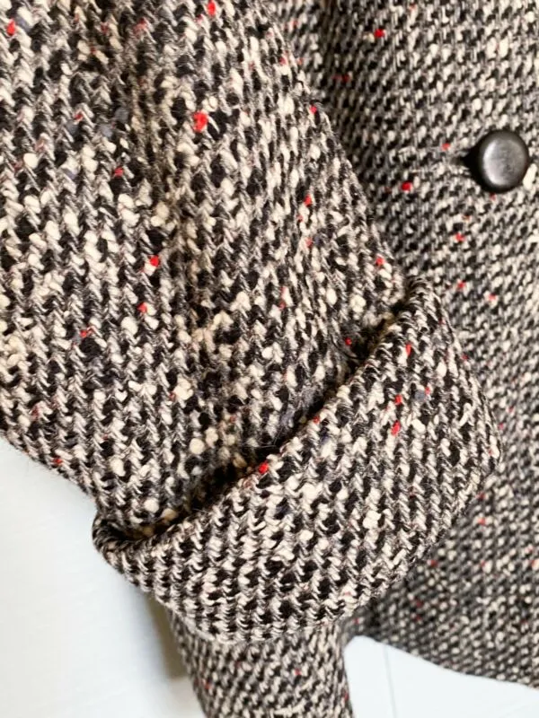 50s 60s Flecked Tweed Swing Coat | L/XL