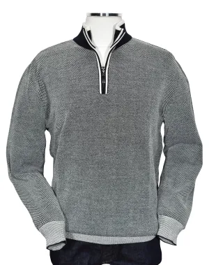 562 Marcello Ecru-Navy Exclusive Quarter Zip