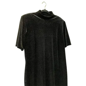 80's velvet turtleneck dress w diamantes - US 18