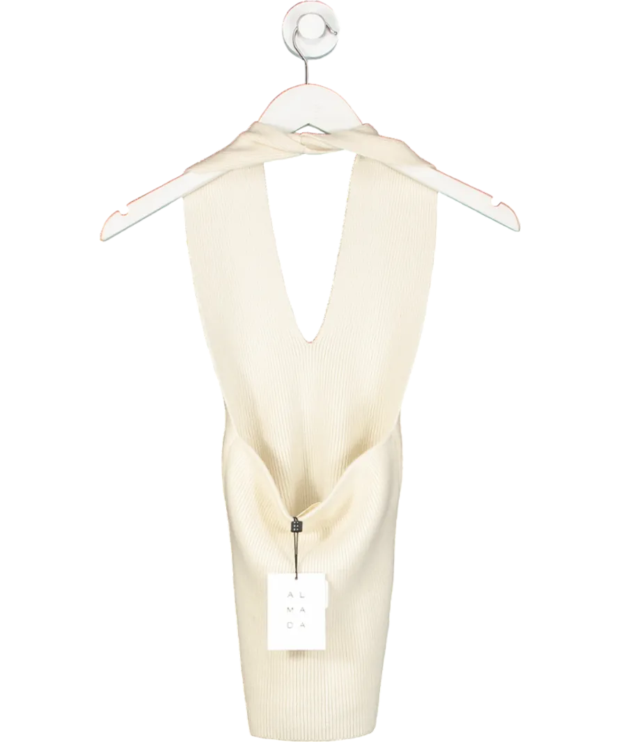 almada label Cream Isabelle Wrap Top UK XS