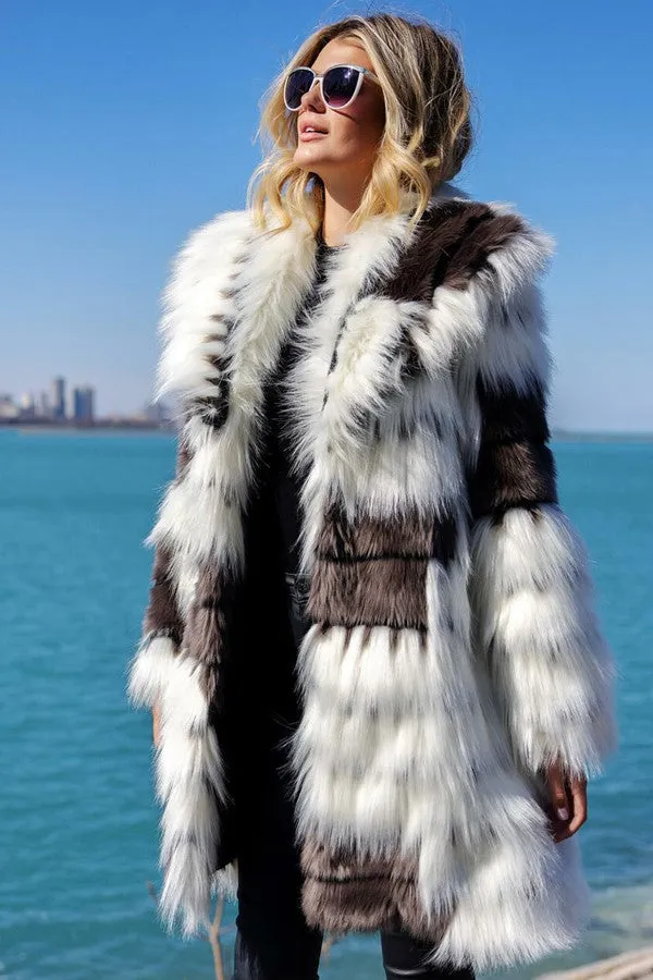 Alter Ego Faux Fur Shawl Collar Coat