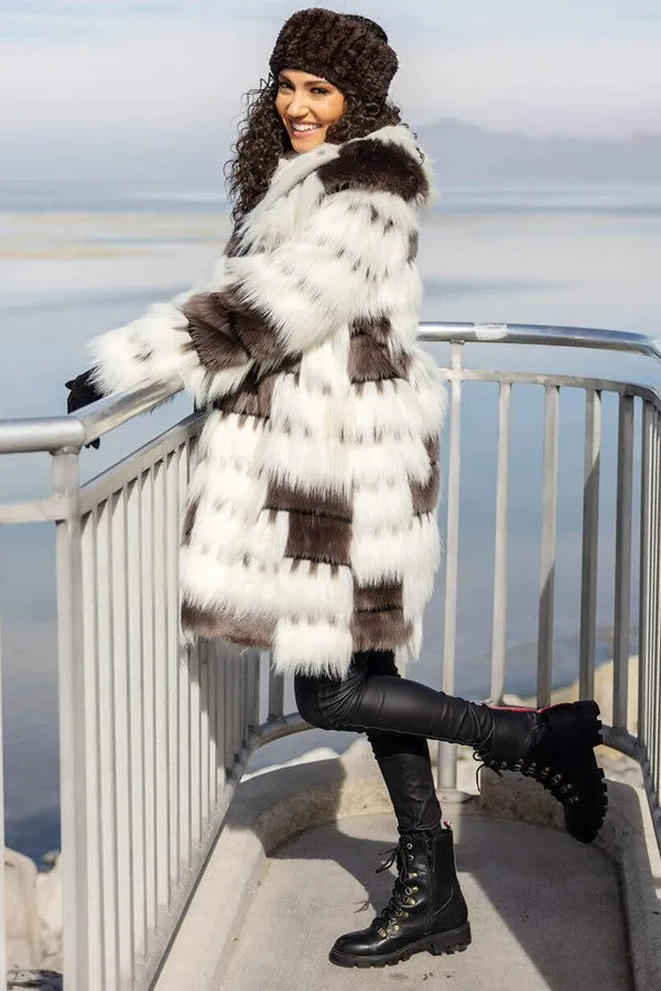 Alter Ego Faux Fur Shawl Collar Coat