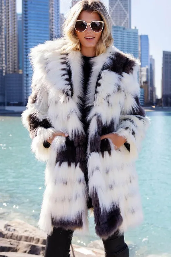 Alter Ego Faux Fur Shawl Collar Coat