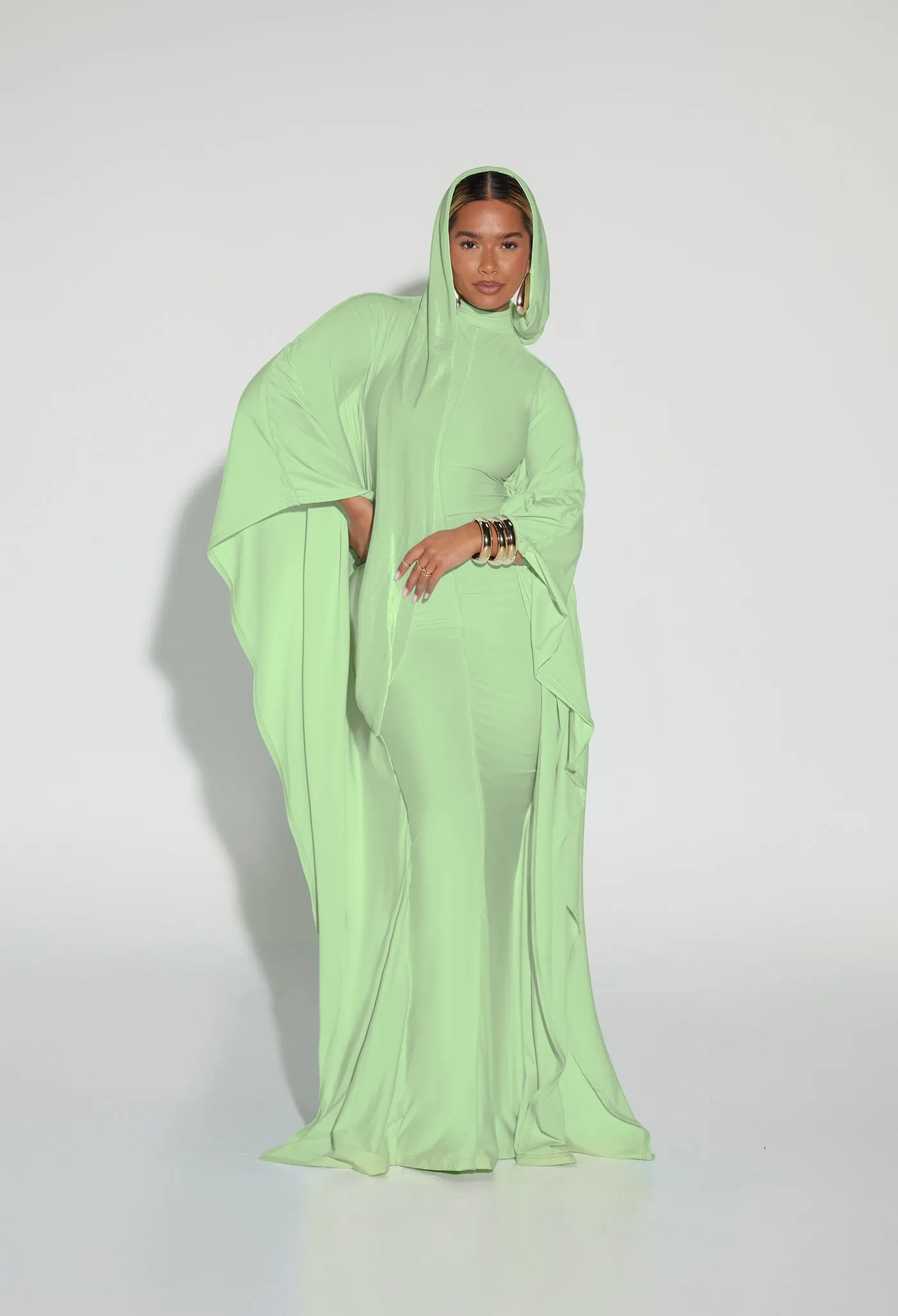 Batwing Gown - Honeydew