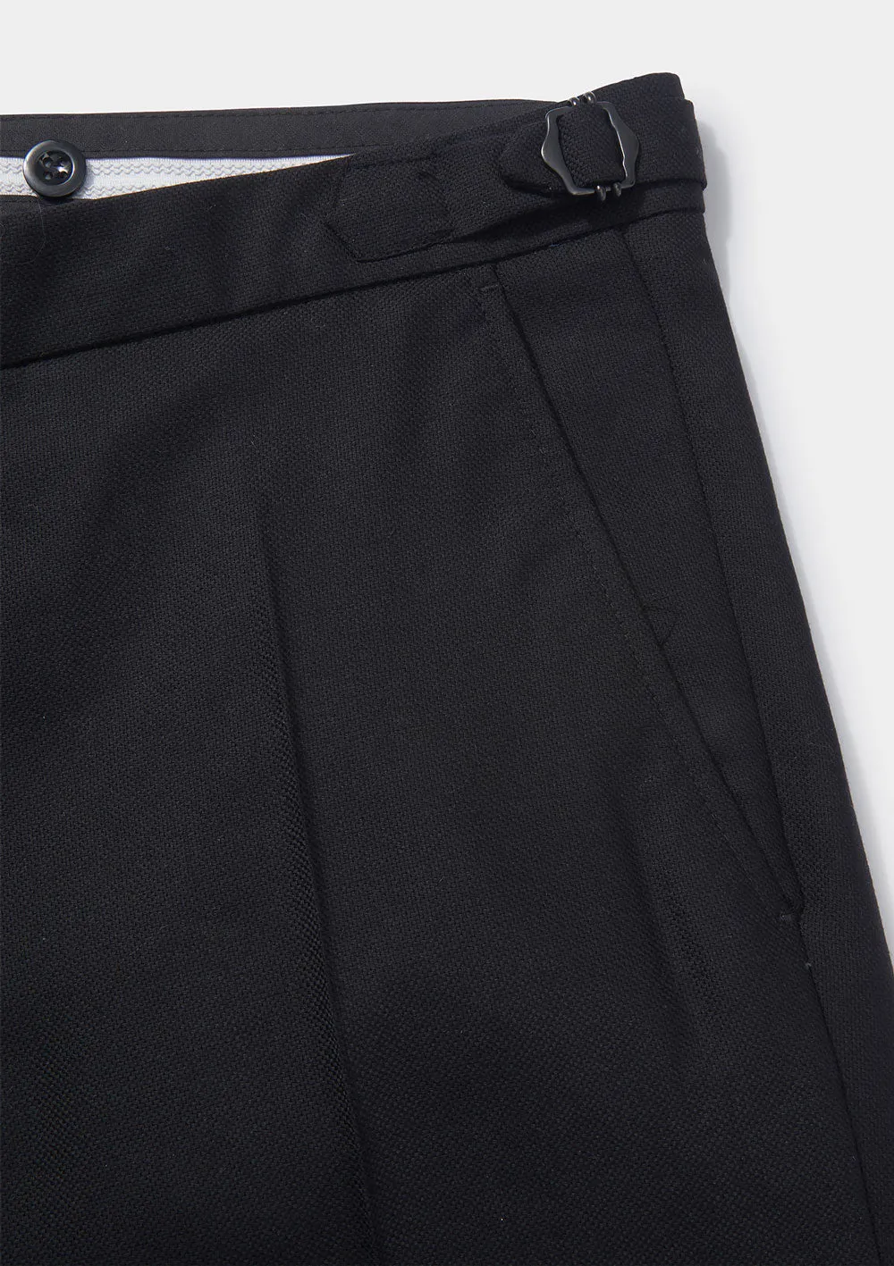 Black Virgin Wool Formal Trousers