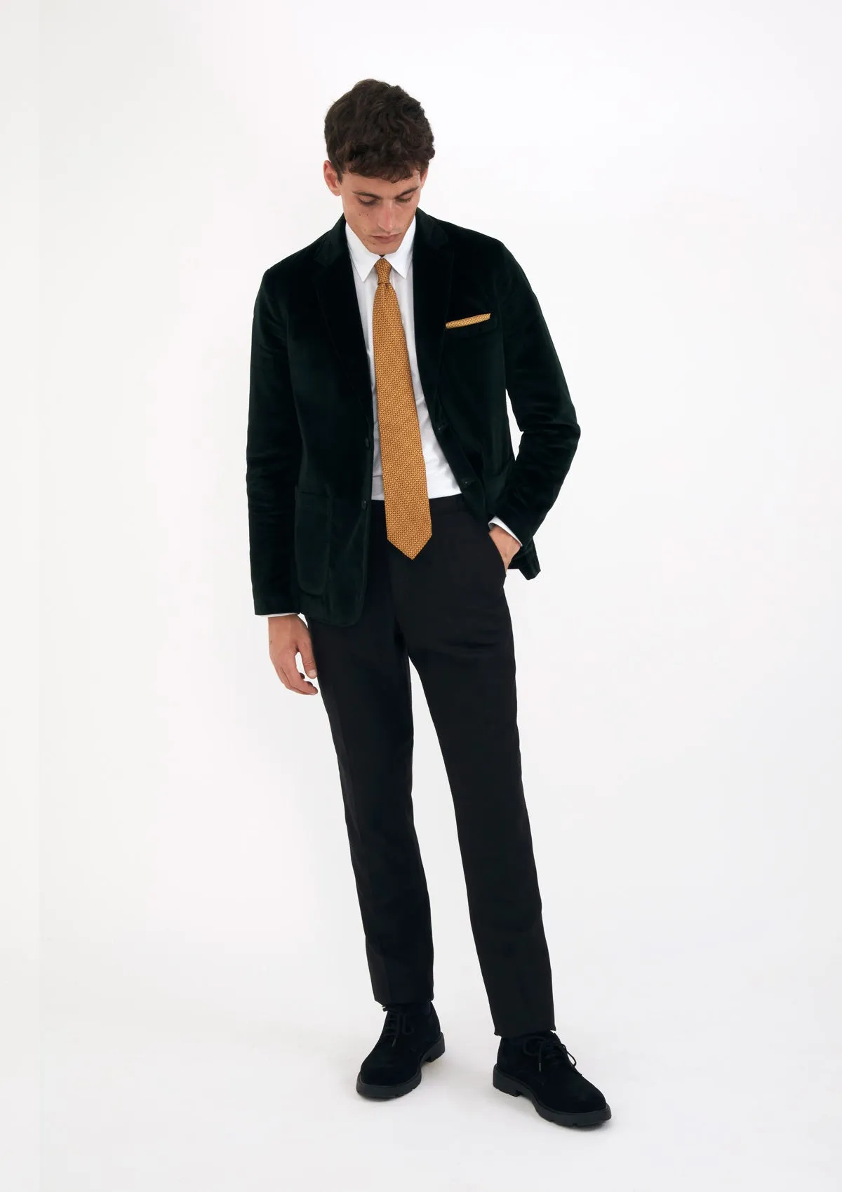 Black Virgin Wool Formal Trousers