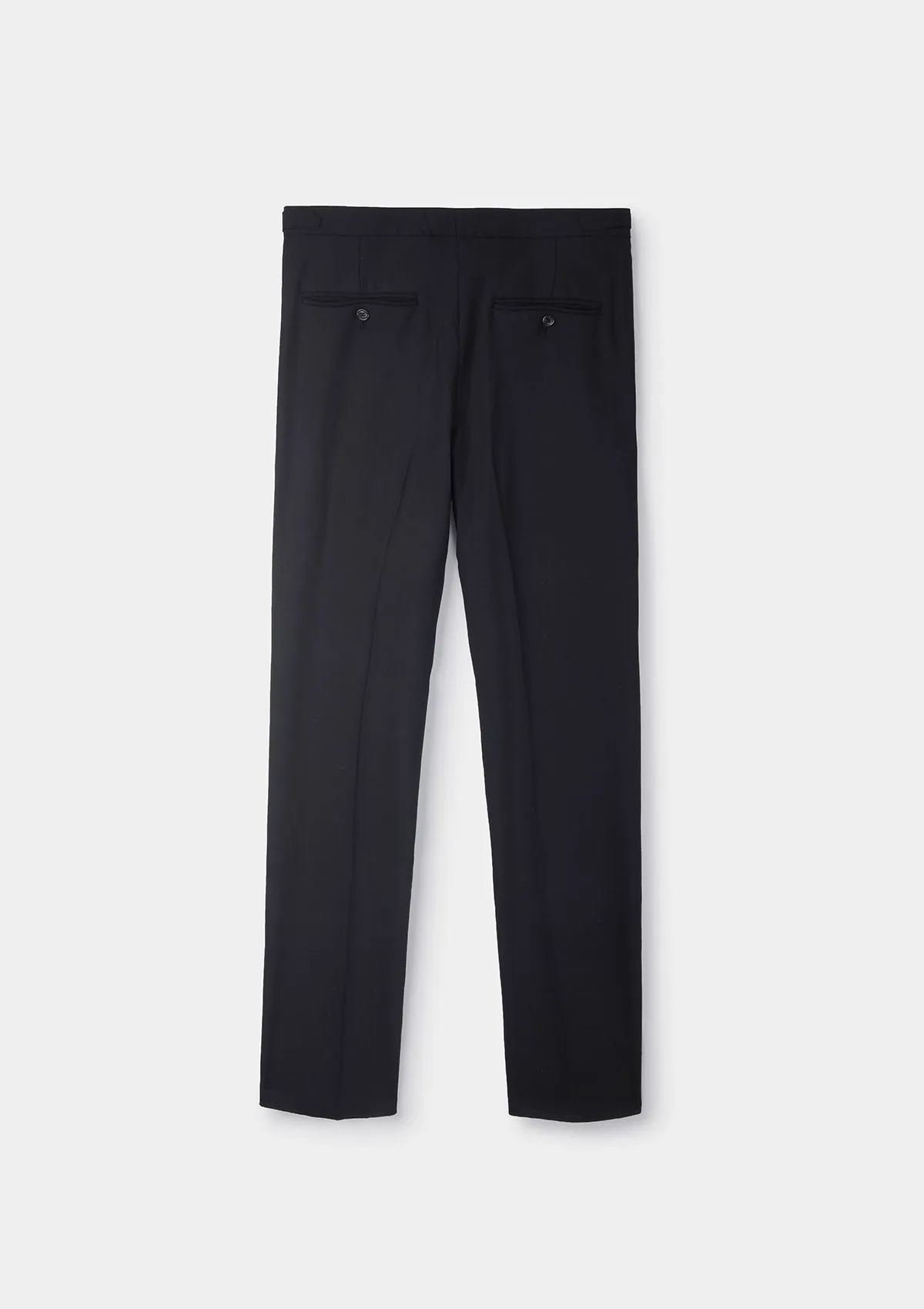 Black Virgin Wool Formal Trousers