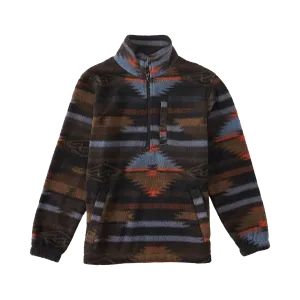 Boys Boundary Mock Neck Fleece Jacket in Black