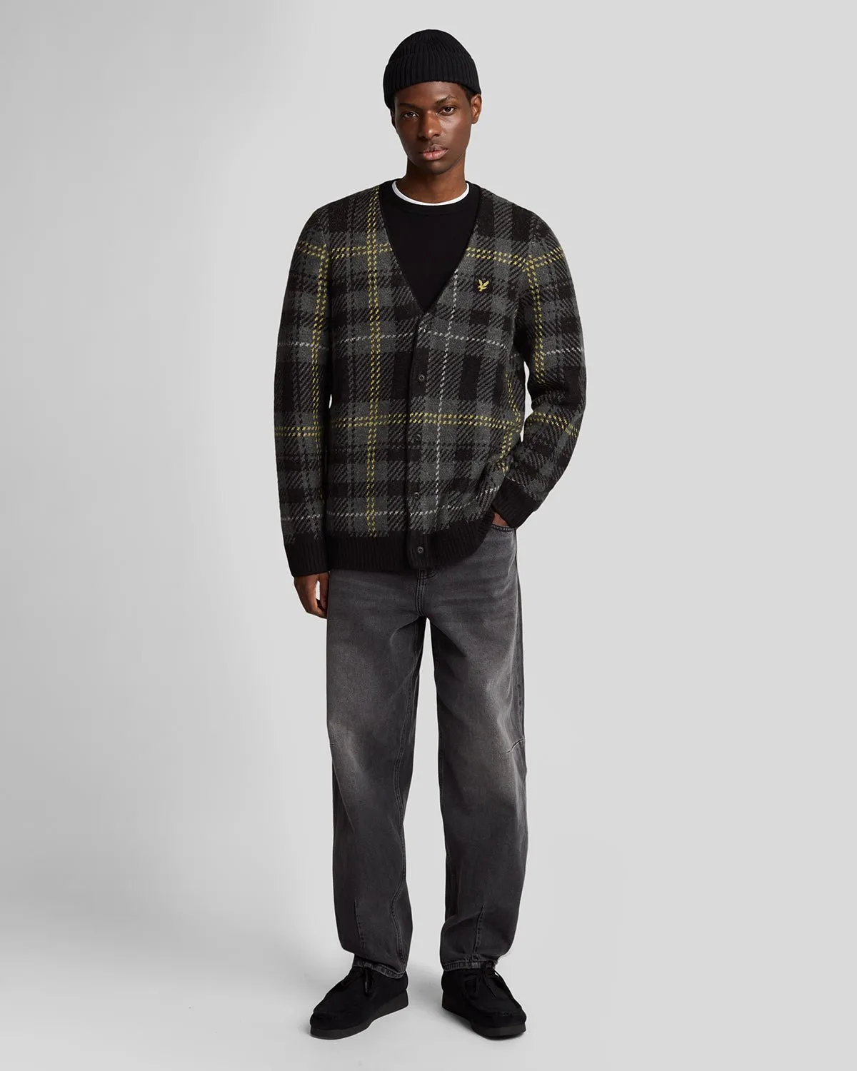 Brushed Tartan Cardigan