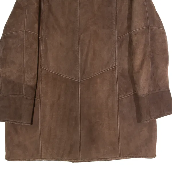BUCHLER Womens Overcoat Coat Brown Shearling 90s XL