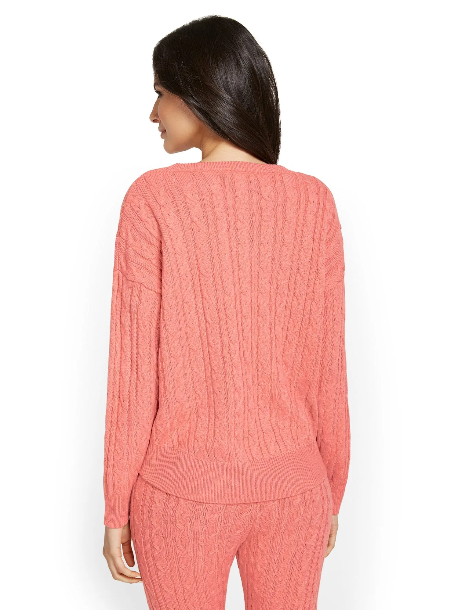 Cable-Knit Pullover Sweatshirt