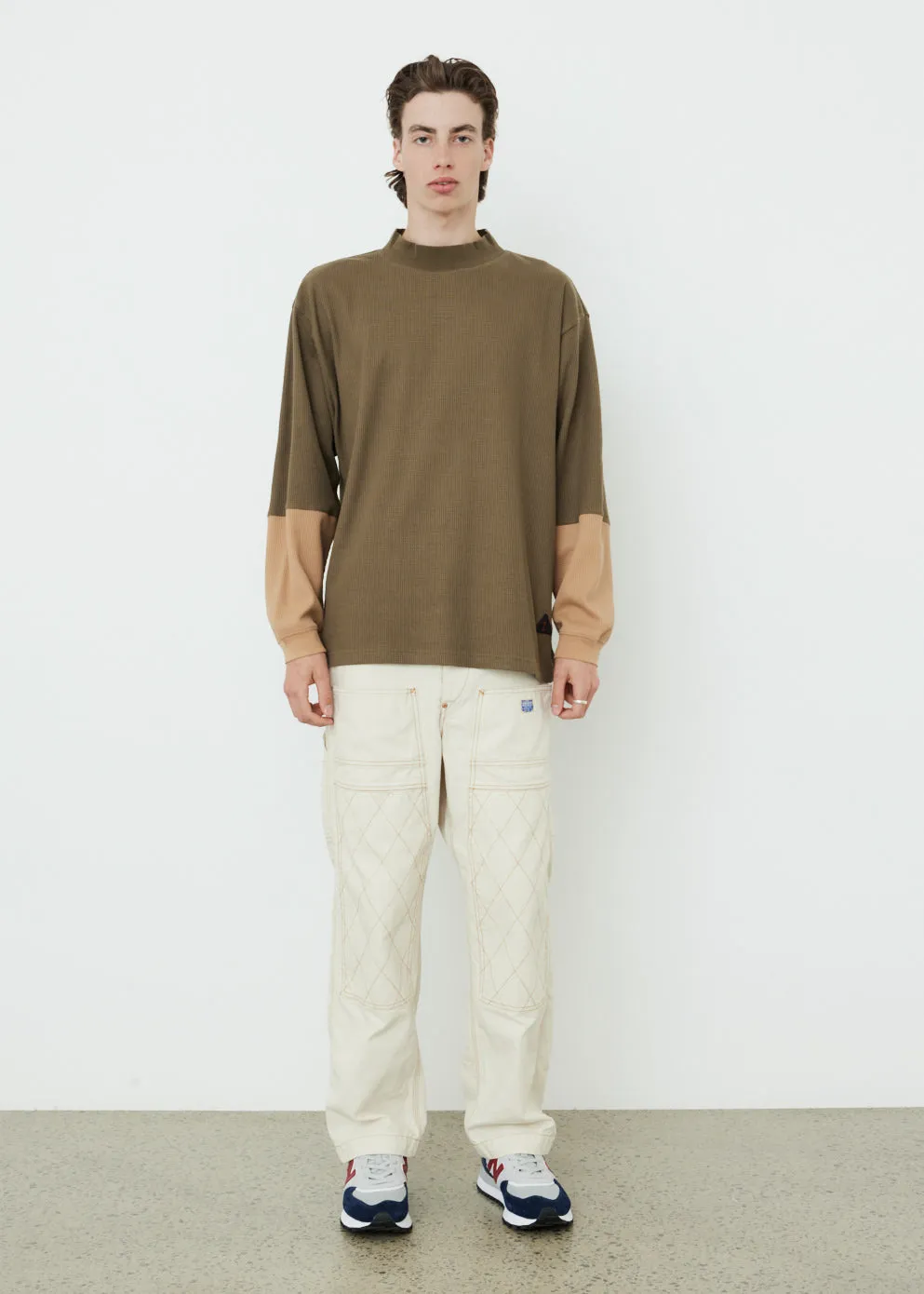 Dipped Mock Neck Long Sleeve Top