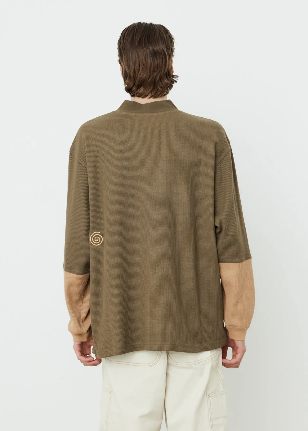 Dipped Mock Neck Long Sleeve Top