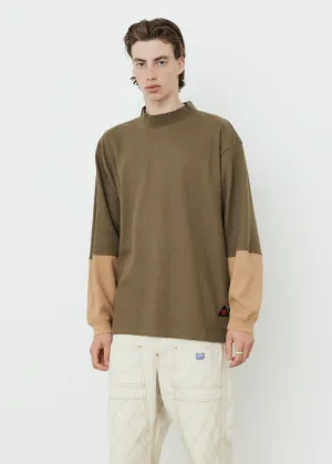 Dipped Mock Neck Long Sleeve Top
