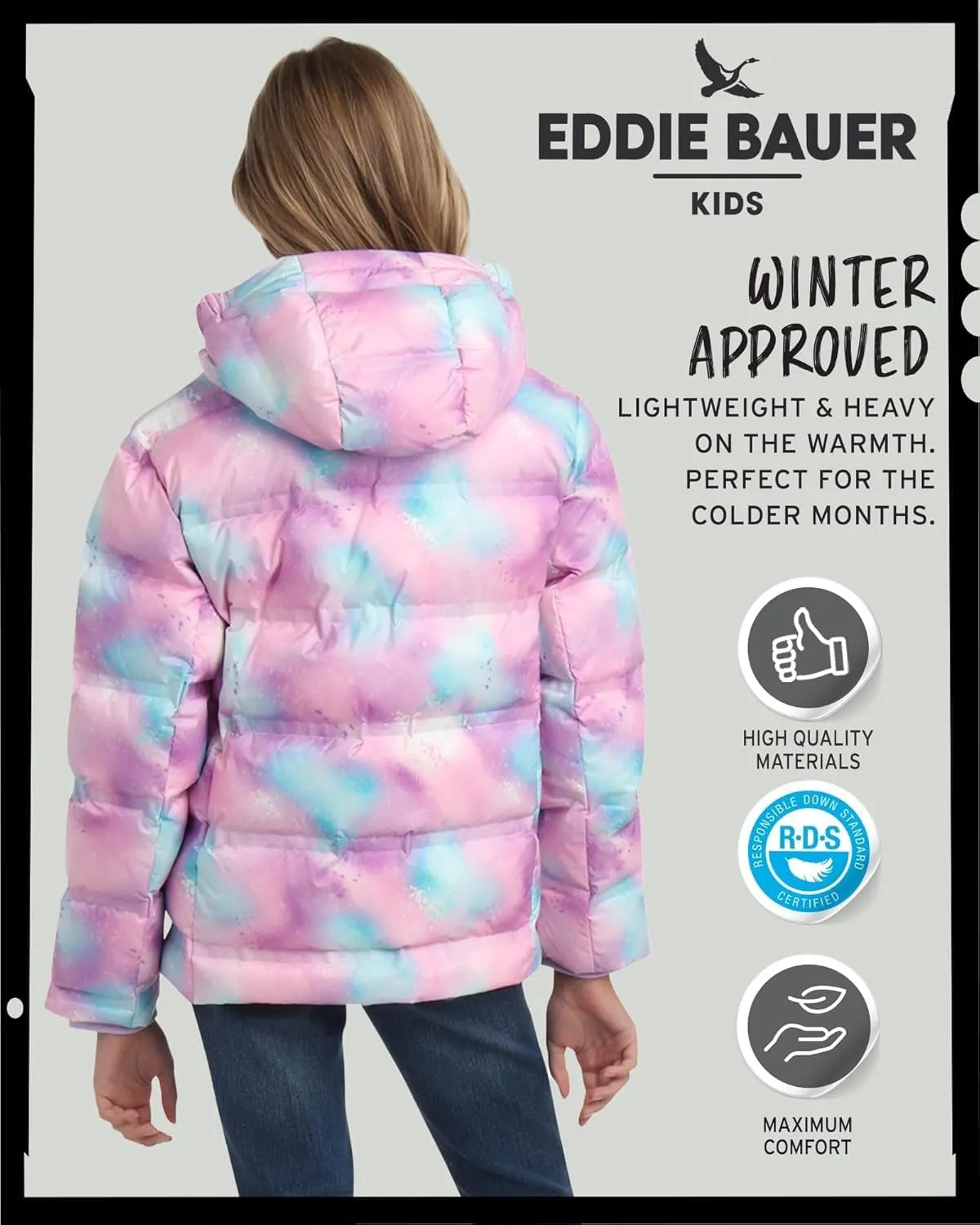 Eddie Bauer Girls' Winter Jacket - Heavyweight Quilted Down Jacket - Insulated Hooded Outerwear Coat for Girls (5-20)