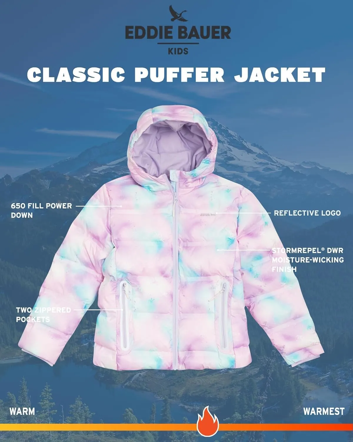 Eddie Bauer Girls' Winter Jacket - Heavyweight Quilted Down Jacket - Insulated Hooded Outerwear Coat for Girls (5-20)