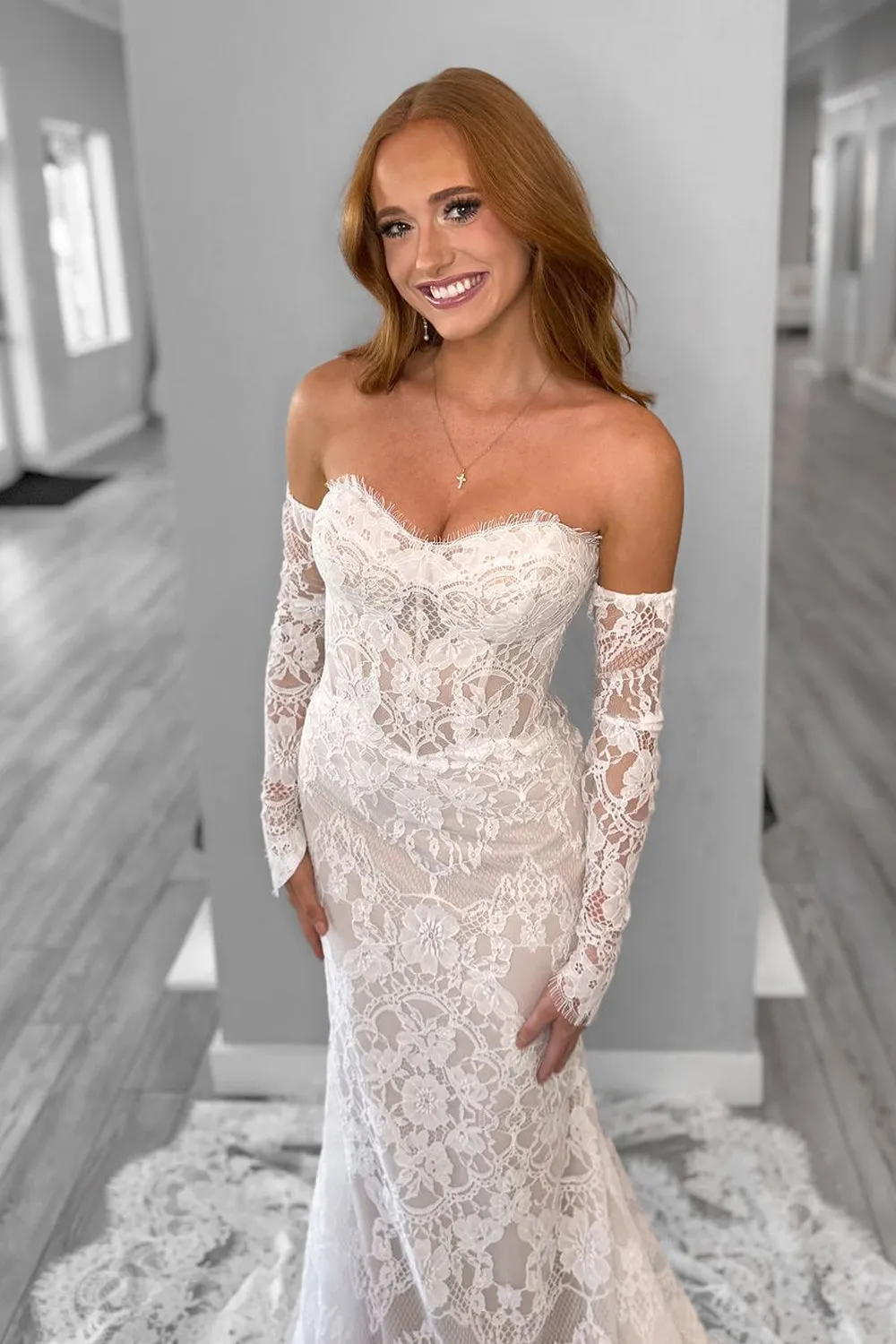 Fashion Mermaid Sweetheart Lace Wedding Dresses with Appliques