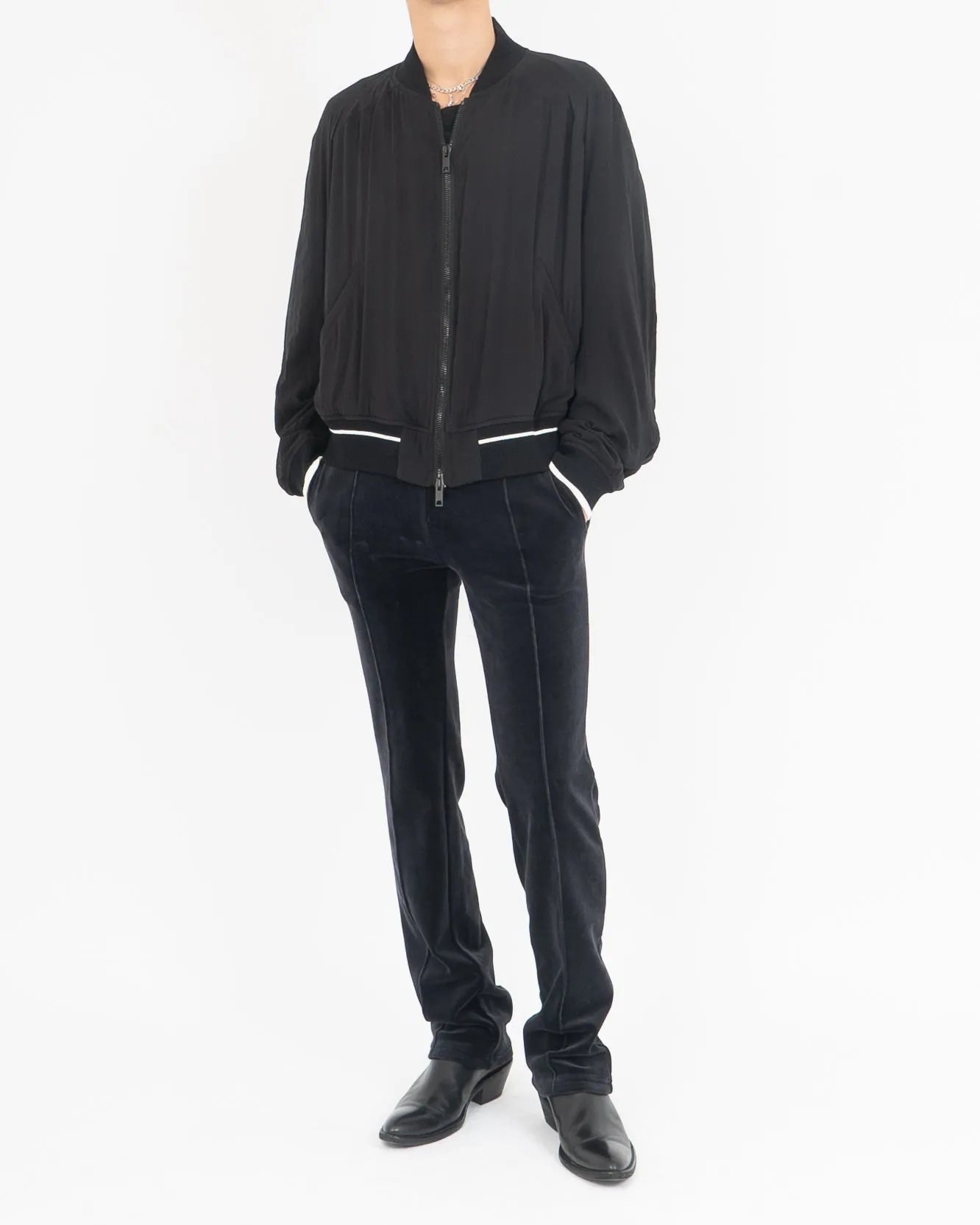 FW20 Dark Blue Velvet Trousers