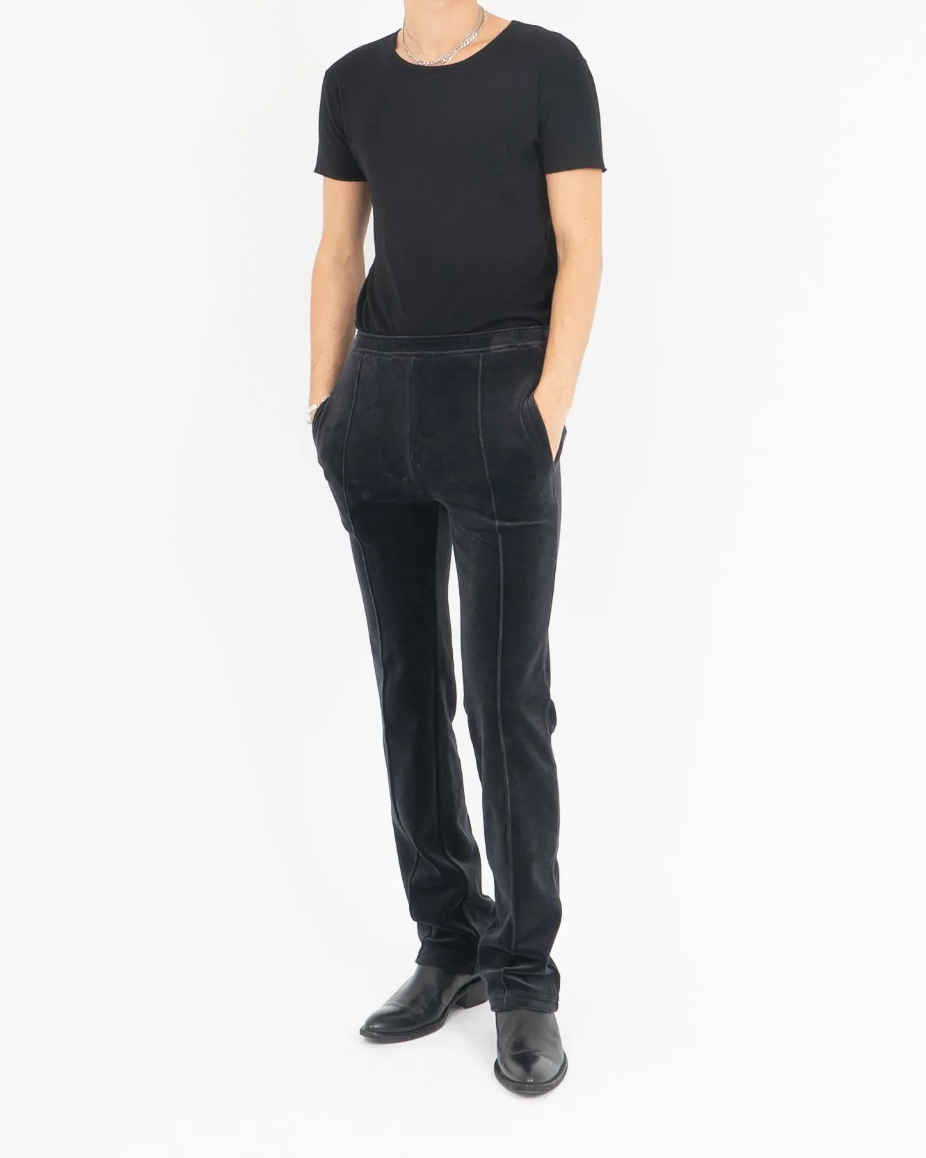 FW20 Dark Blue Velvet Trousers