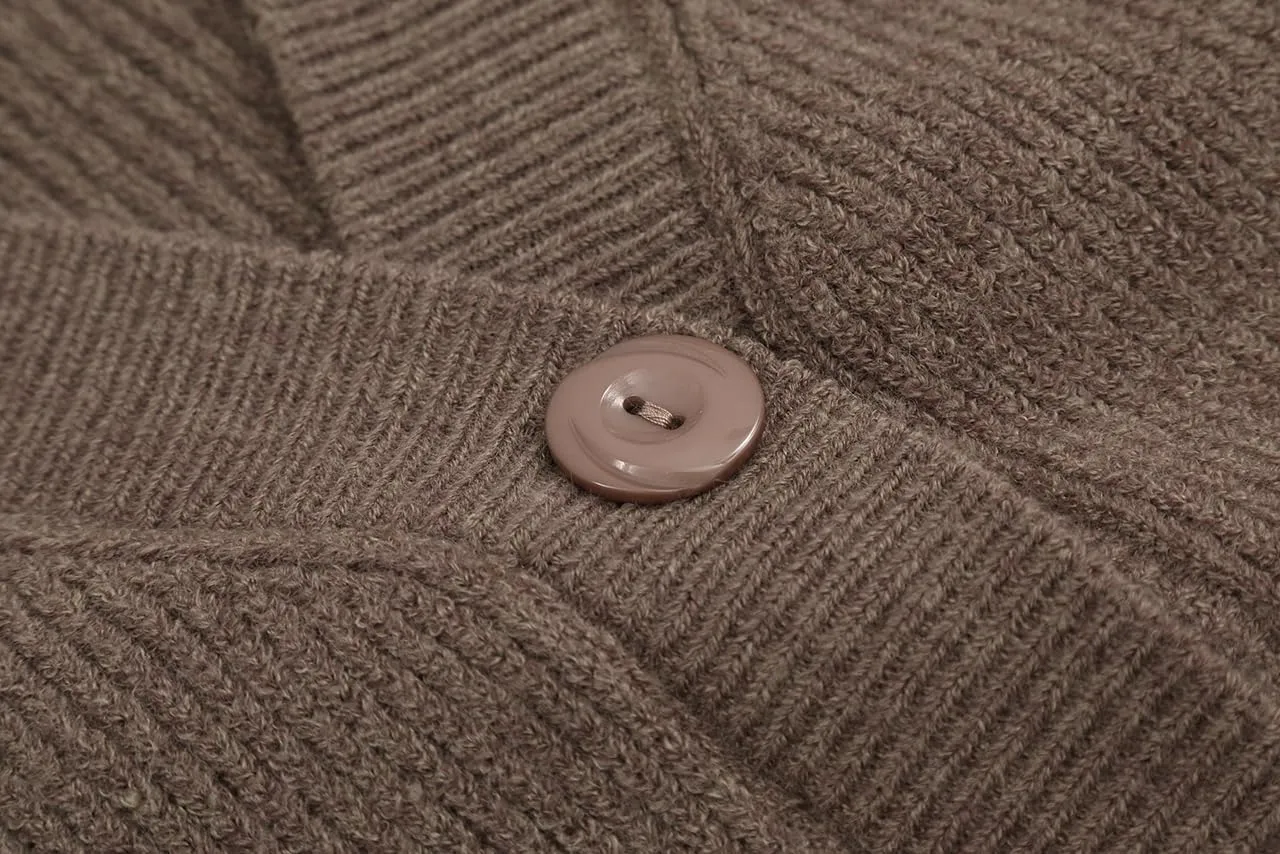 GABERLY Button Down Thickened Sweaters V Neck Open Front Loose Oversized Cardigans Knit Outwear for Women