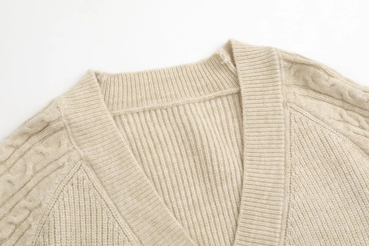 GABERLY Button Down Thickened Sweaters V Neck Open Front Loose Oversized Cardigans Knit Outwear for Women