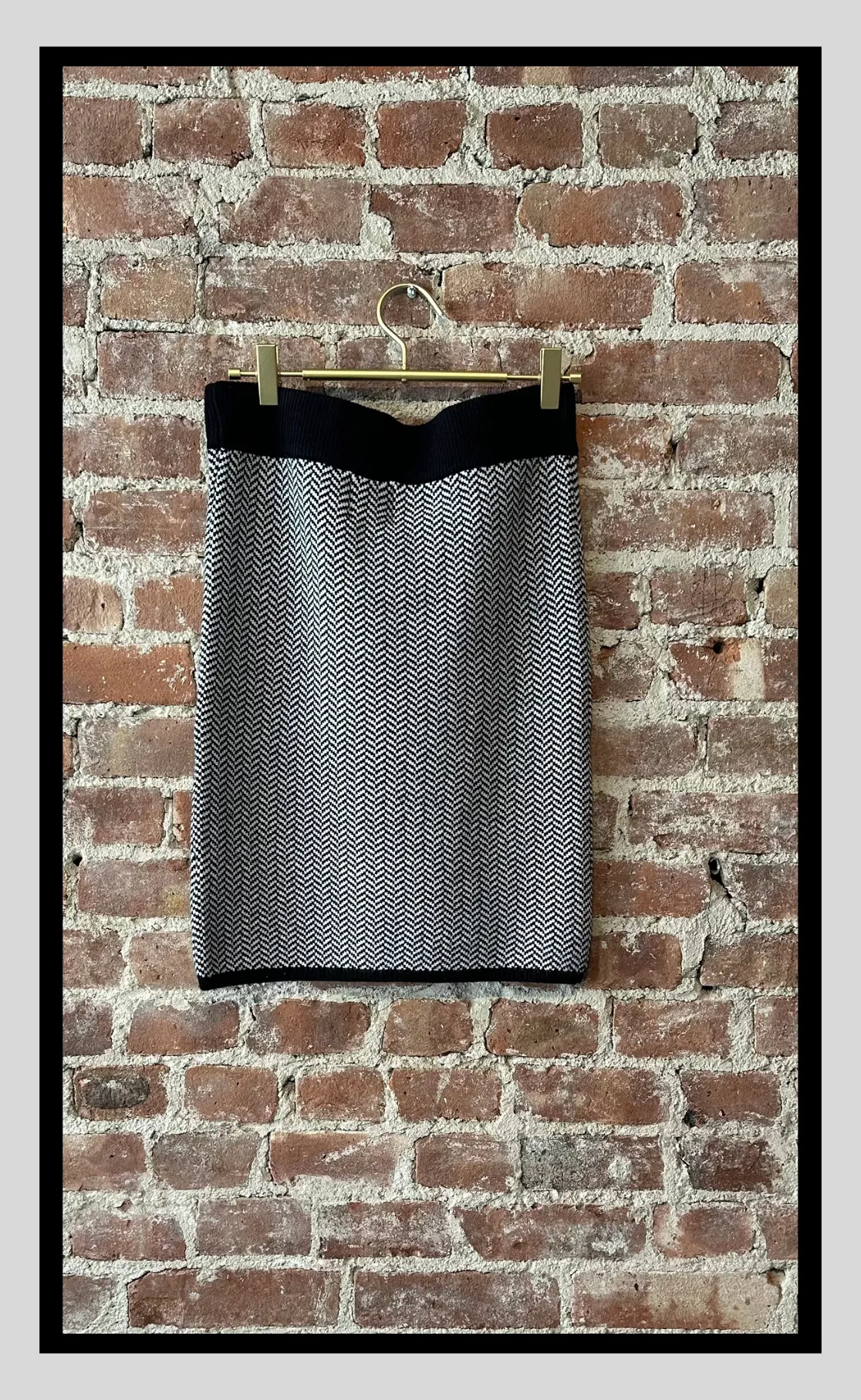 Herringbone Knit Mini Skirt