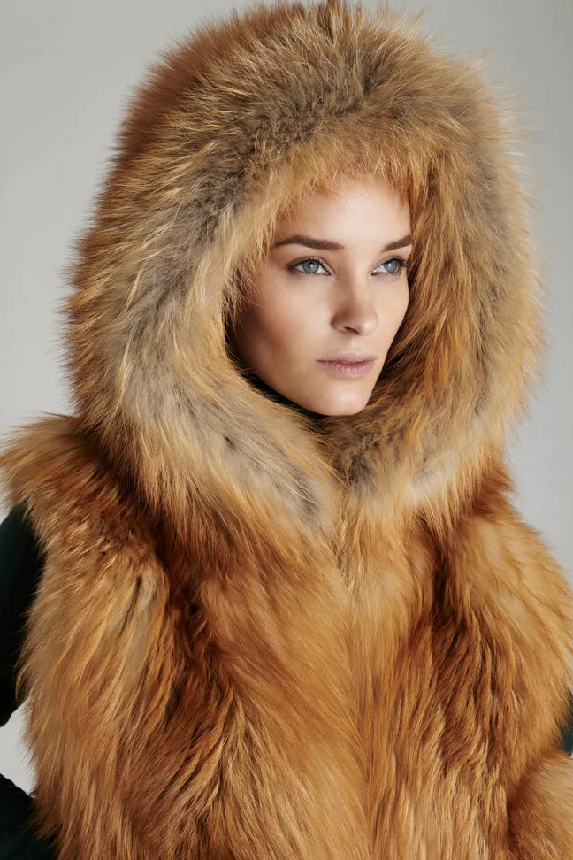 Iris Gold Fox Fur Vest
