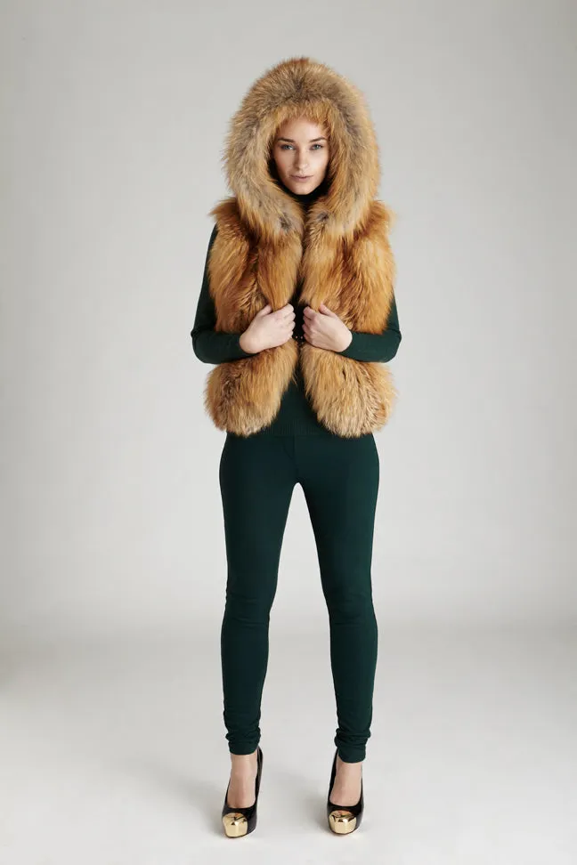 Iris Gold Fox Fur Vest