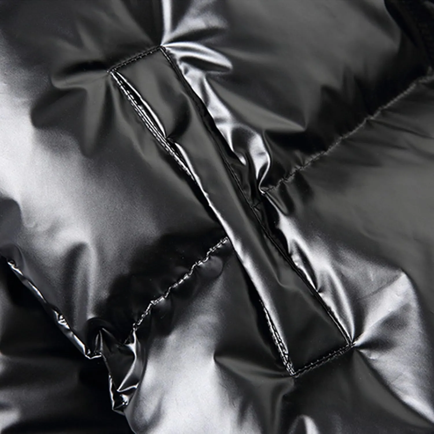 JEsilunmaMY Men's Warm Padded Shiny Puffer Jackets Thicken Casual Hooded Puffy Down Coat Windproof Winter Coats for Men