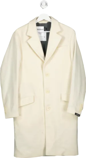 J.Lindenberg Cream Wool Overcoat UK XL