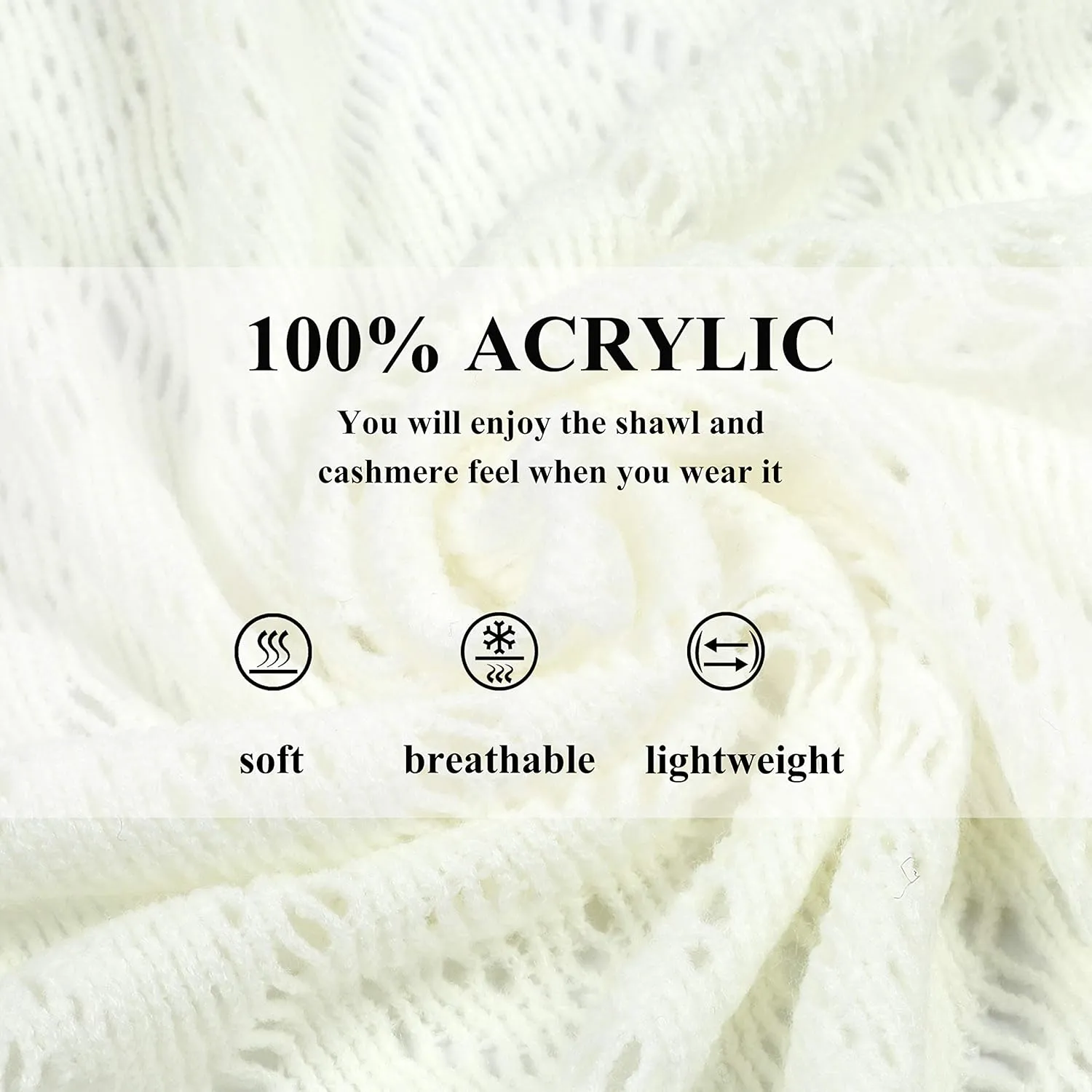 Knit Shawl Wrap for Women - Soul Young Ladies Fringe Knitted Poncho Cardigan Cape