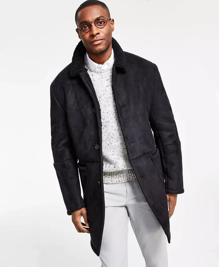 Lauren Ralph Lauren Mens Classic fit Overcoat Coat 42 L Black Solid