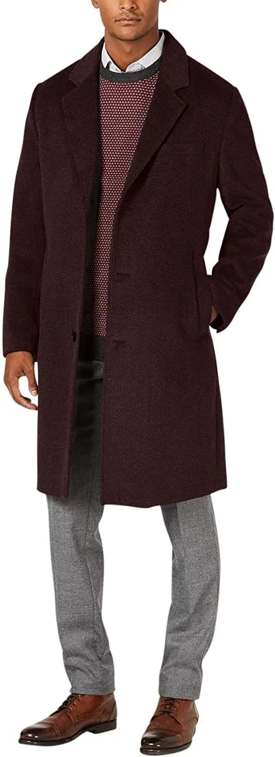 LONDON FOG Men's Classic Fit Overcoat Signature Wool Blend Top Coat (Regular & Big-Tall Sizes)