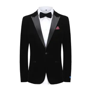 Men's 2-Piece Velvet Birdseye Lapel Slim-Fit Tuxedo With Performance Stretch Pants & Bow Tie