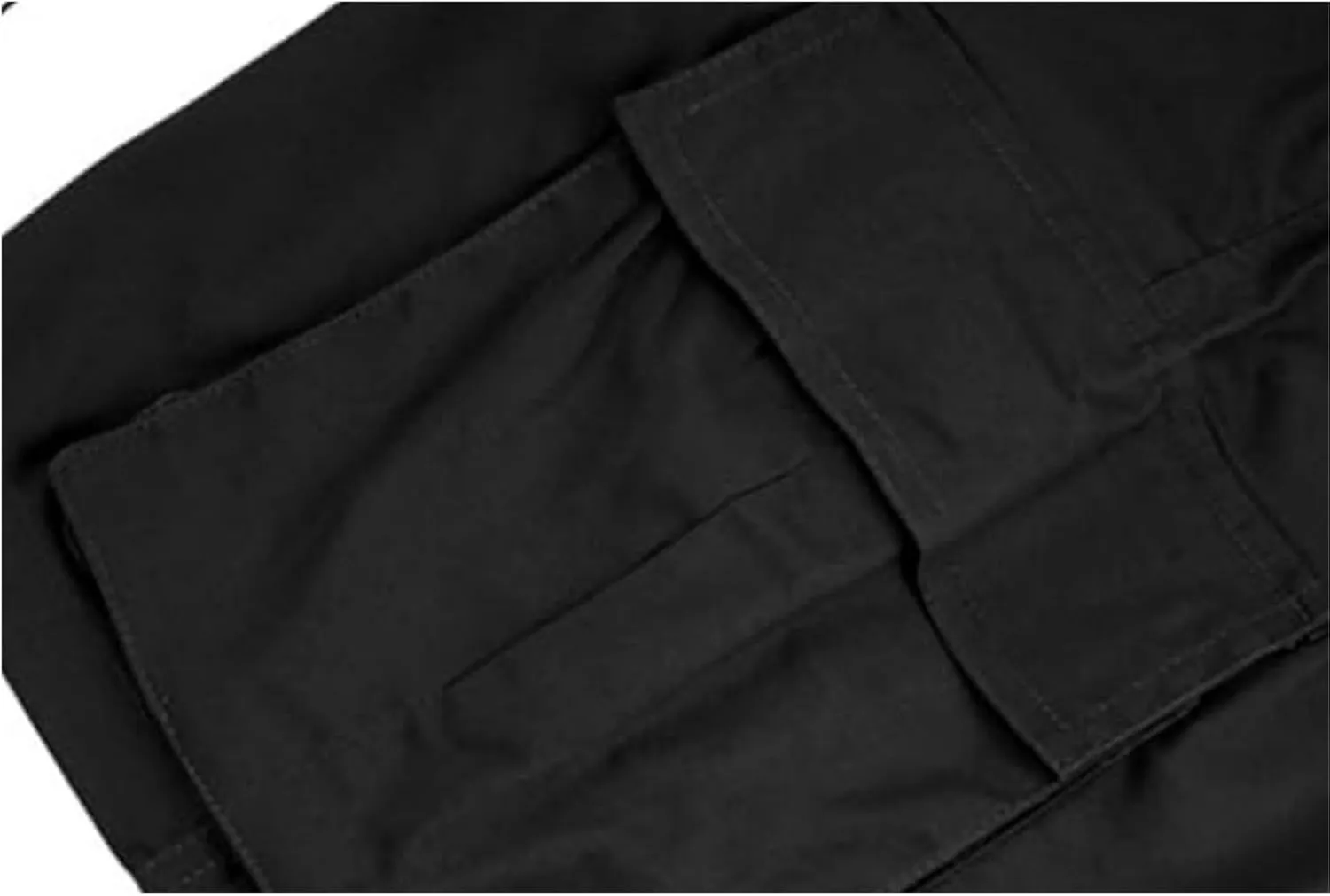 Men's Cargo Shorts Elastic Waist Tactical Shorts Solid Stretchy Jogging Pants Lightweight Straight Pants with Pockets