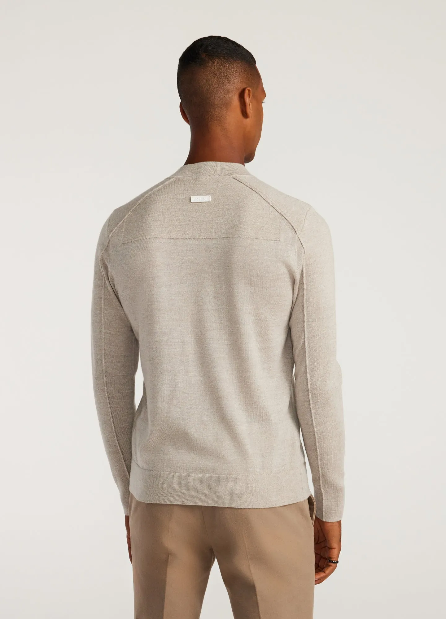Mock Neck Merino Sweater Oatmeal