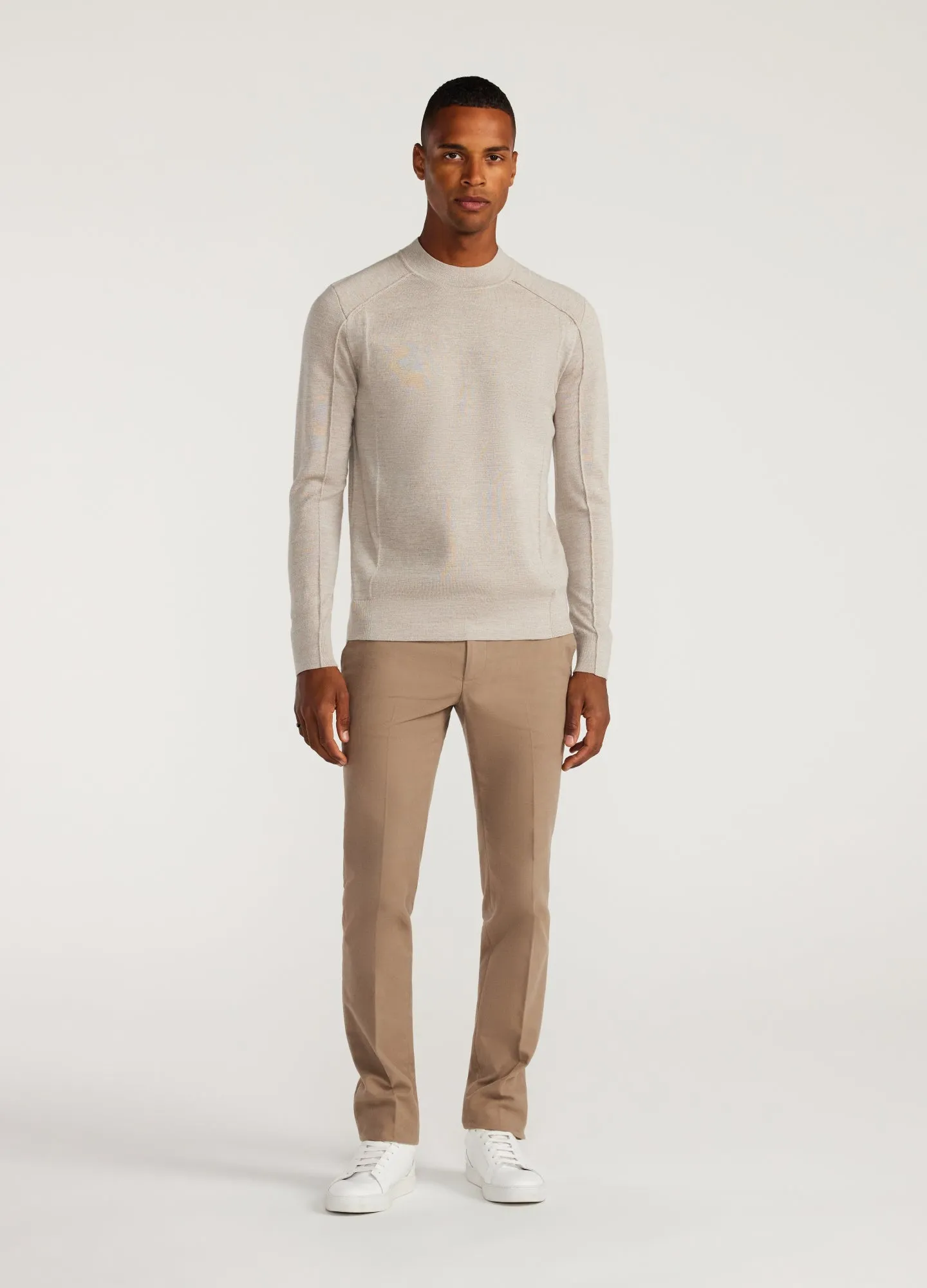 Mock Neck Merino Sweater Oatmeal