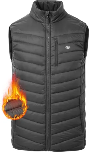 MoFiz Men's Vest Lined Puffer Vest Sleeveless Mock Neck Down Jacket Running Vest Travel Winter windbreak Coat