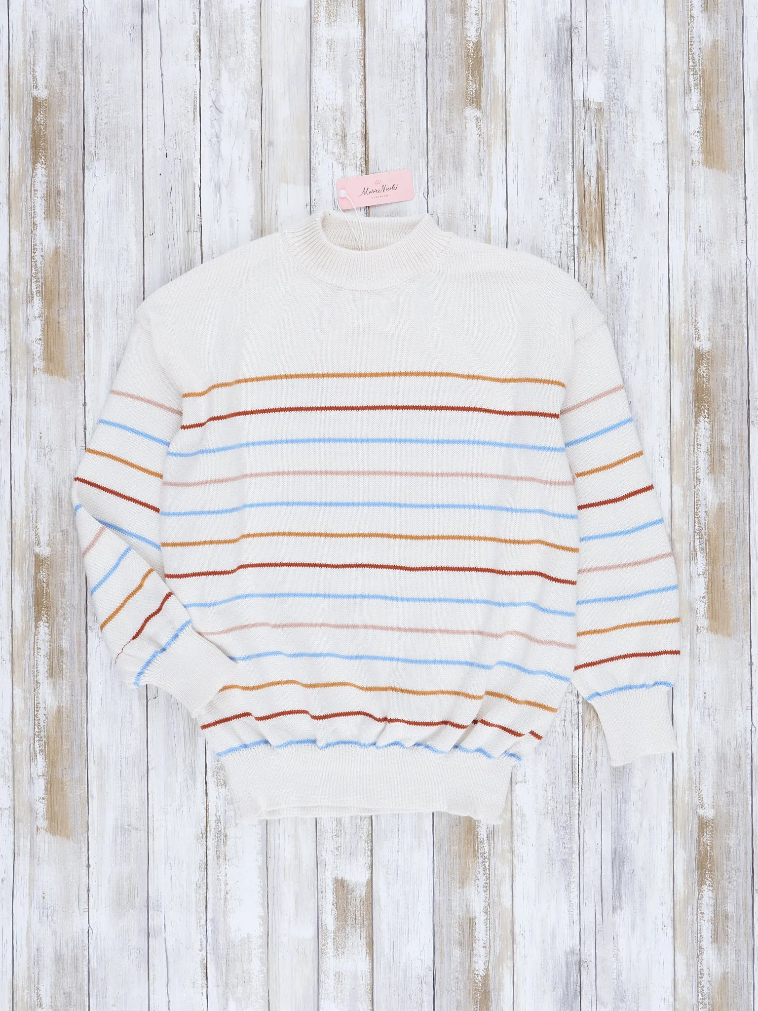 Mom & Me Warm Stripes Mock Neck Sweater