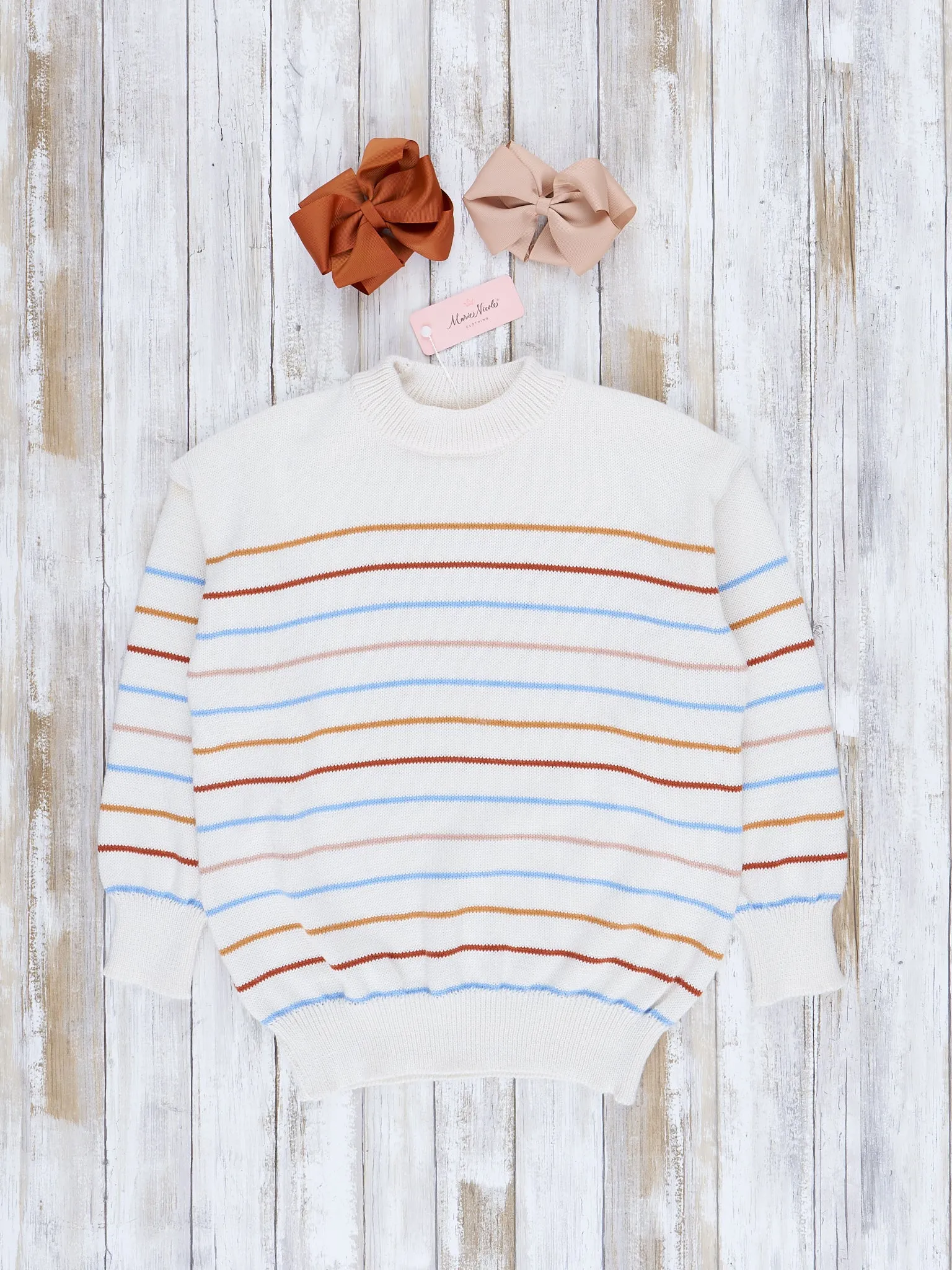 Mom & Me Warm Stripes Mock Neck Sweater