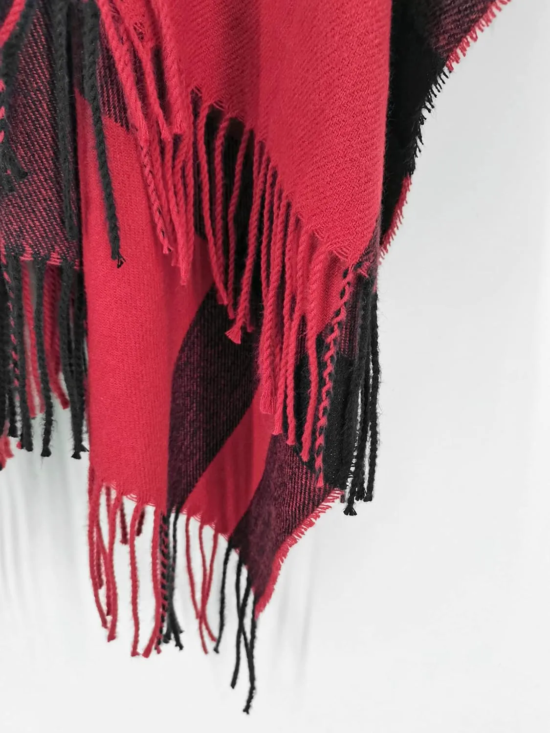 Moss Rose Women's Travel Plaid Shawl Wrap Open Front Poncho Cape for Fall Winter